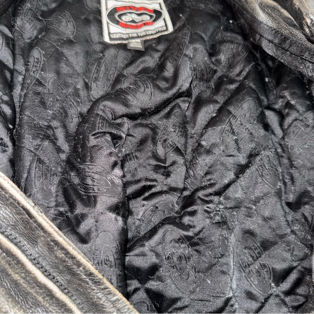 River Road Vintage Men's Size 44 Leather Motorcycle Jacket Heavy Wear Biker - Picture 10 of 10